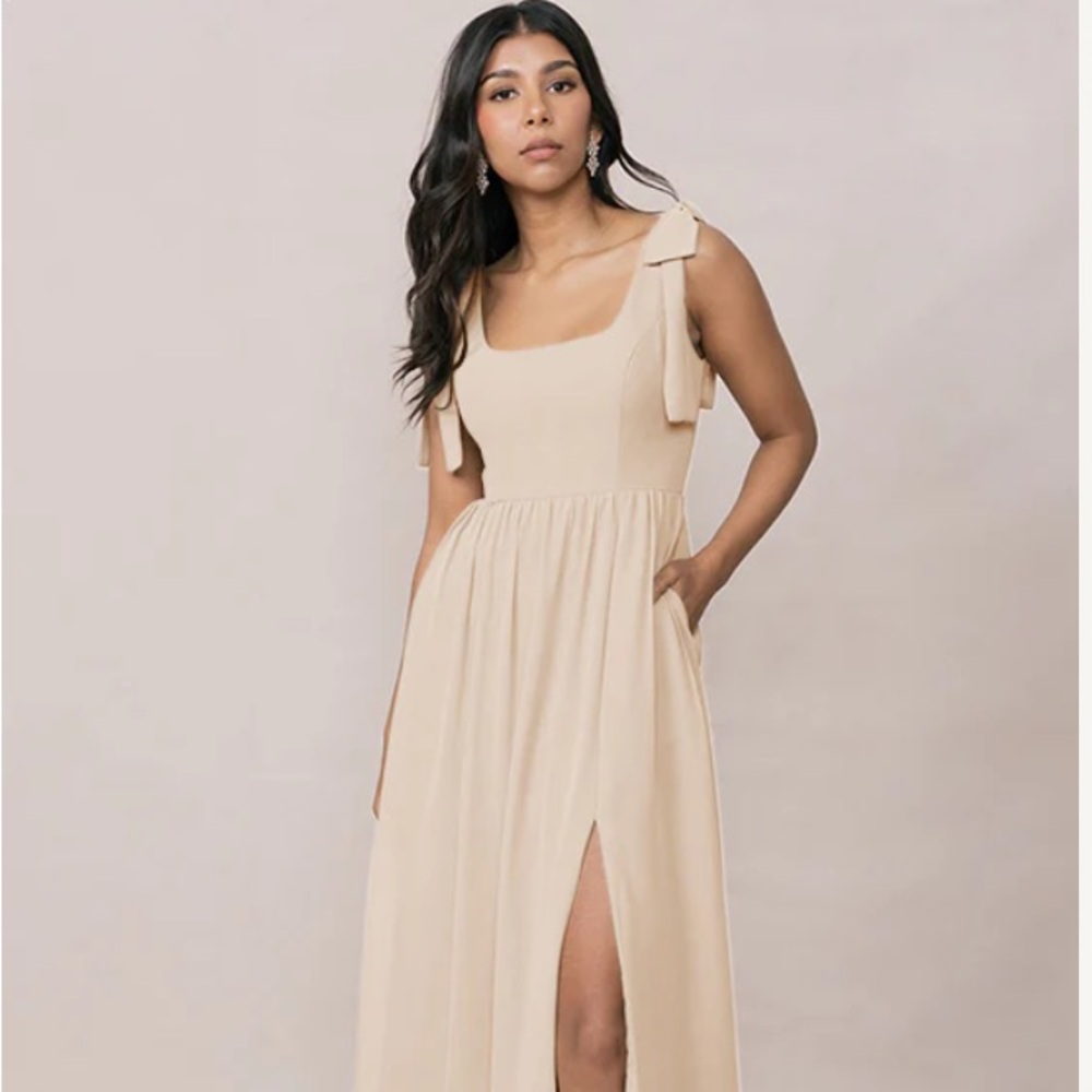 Revelry Cream Maxi Dress with Slit